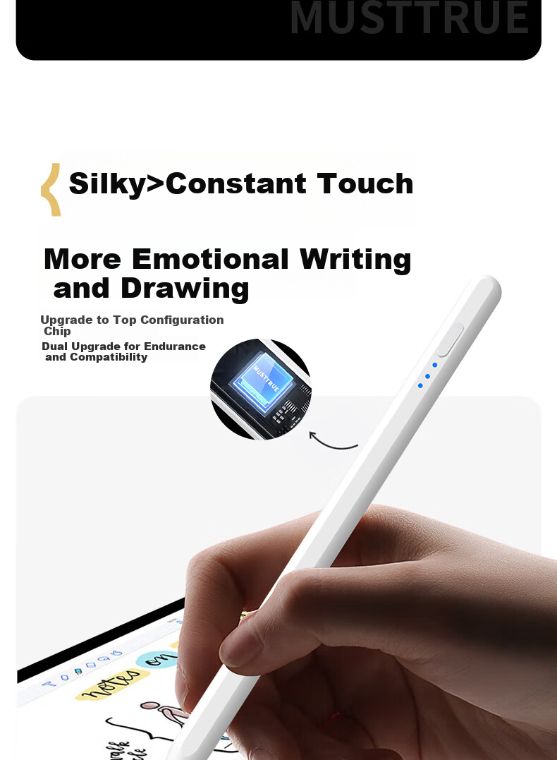MUSTTRUE Compatible with Huawei M-Pencil 3rd Gen Stylus Capacitive Pen for MatePad 11.5s/Pro 12.2/Air 12/Mini Xiaomi Android Universal Touchscreen Tablet Pen 6