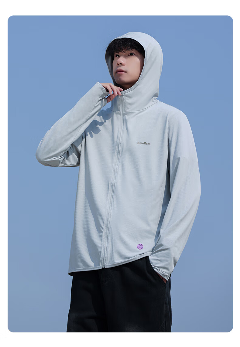 Huili Sun Protection Clothing for Men, Summer Ice Silk Sun Protection Garment for Men And Women, Lightweight Breathable Sunshade Clothing, Skin Coat Jacket, Gray, XL 6