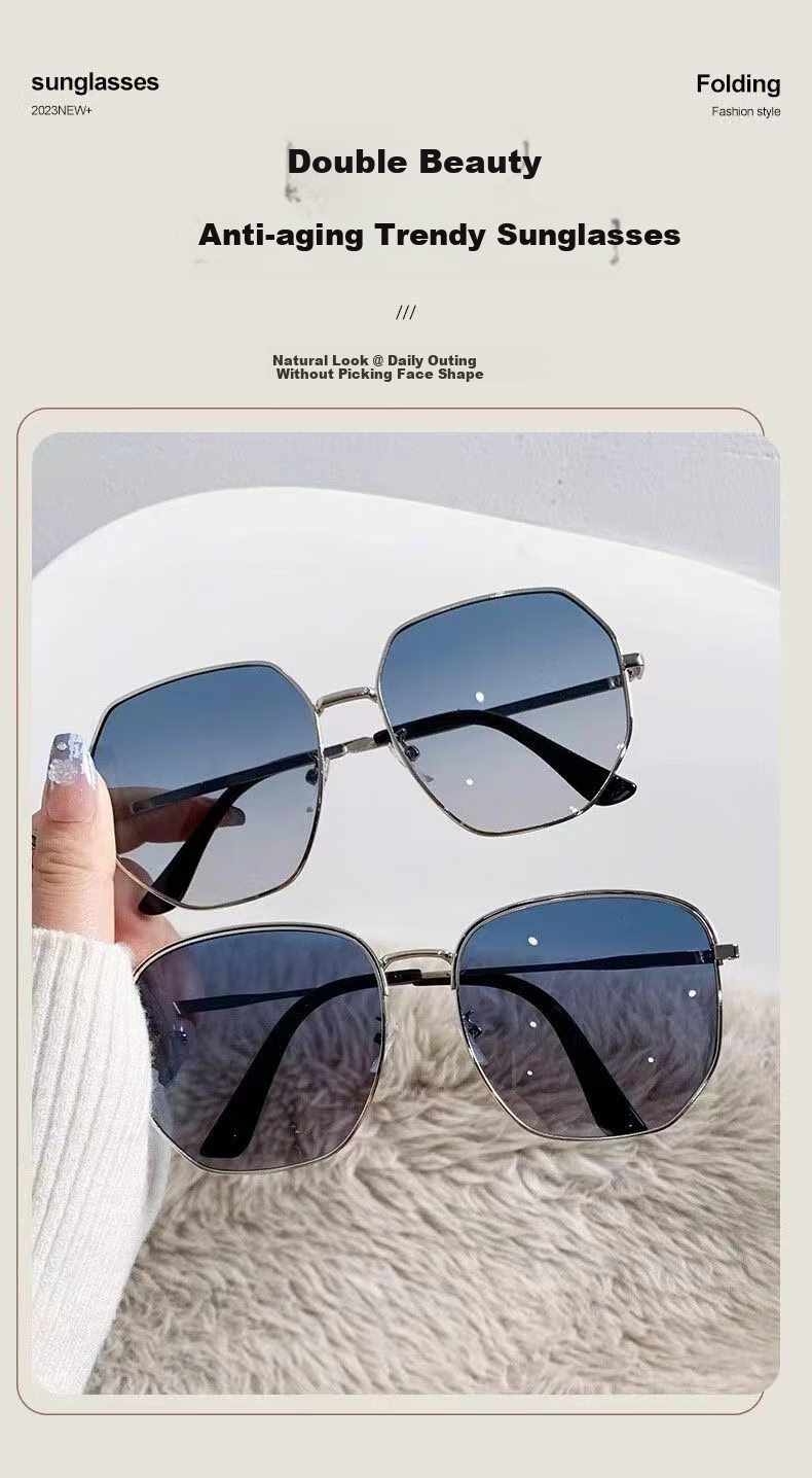 GOGOSOON 2025 New Women's Versatile Driving Sunglasses, High-End UV Protection Blue Glasses, Large Frame Men's Sunglasses 1