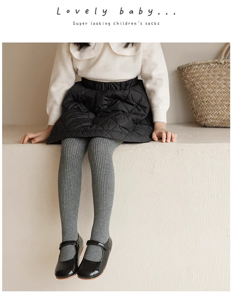 Bejirog Kids Girls White Spring Autumn Warm Tights Elastic Outerwear Versatile Nine-Point Leggings 10