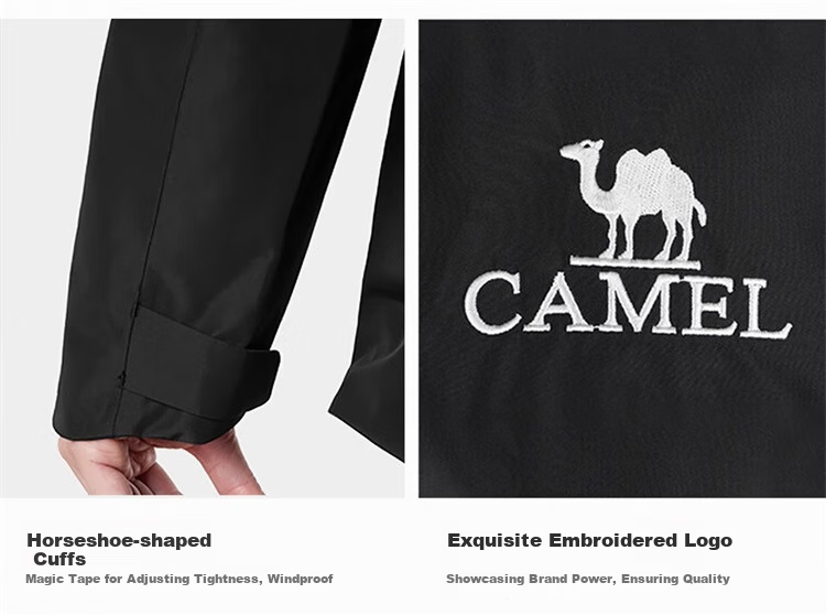 CAMEL [Wang Junkai's Choice], Outdoor Rain God Windbreaker Jacket for Men And Women, Hard Shell, Heavy Rain Level Windproof Waterproof Coat 28