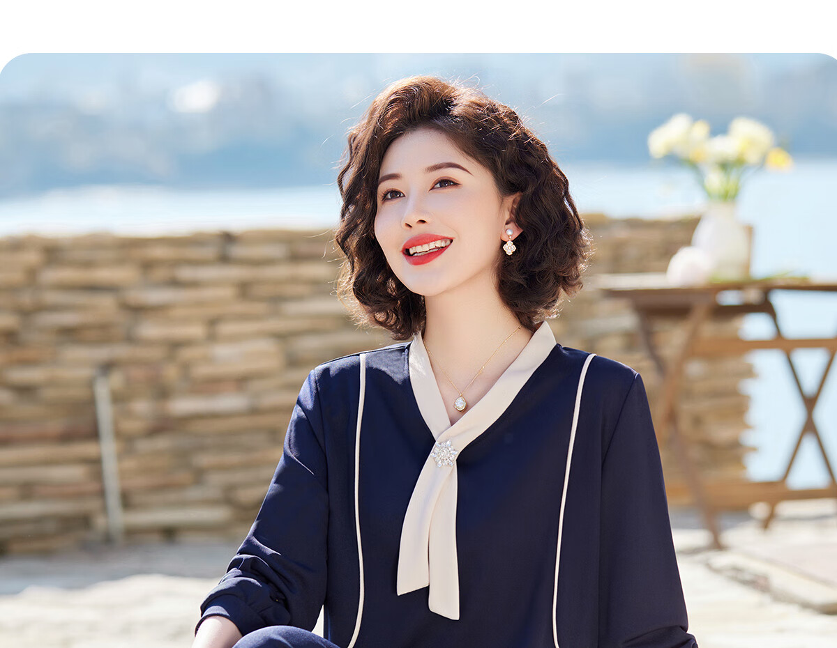Yuzhaolin Mom Spring Sports Suit Middle-aged and Elderly Women's Long Sleeve Sportswear Two-piece Set Y51K051 27