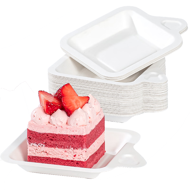 Temeiju Disposable Plates, 4-Inch Cake And Fruit Paper Plates, Thickened Biodegradable Dinnerware, Set of 30, 11.3cm