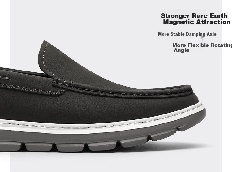 Goldlion Men's Shoes, Classic Fashion Casual Shoes, Comfortable Breathable Slip-On Loafers, G527510029RRB, Gray, Size 38 8