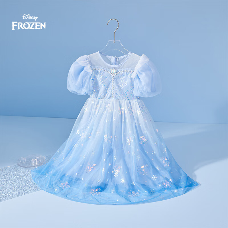 Disney Elsa Princess Dress, Girls' One-Piece Dress, New Summer 2026 Style, Children's Tulle Elsa Performance Gown, Gift Item
