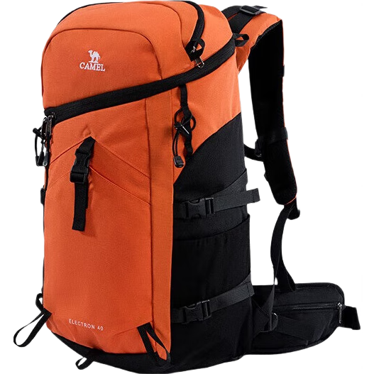 CAMEL Outdoor Lightweight Hiking Backpack, Waterproof Travel Rucksack, Shoulder Bag 573C373045, Orange-Red Color