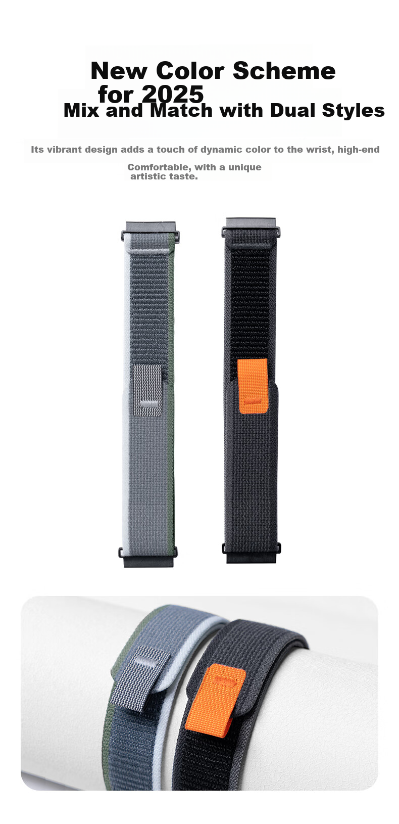CangHua Compatible with Xiaomi Watch Band for Xiaomi Watch S5/S4, 15th Anniversary Edition, S3/S2/S1/S1Pro/Color, Loop Woven Nylon Strap, Black 6