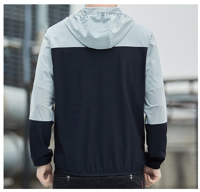 ROMON Men's Summer Sun Protection Jacket Ice Silk Breathable Casual Outdoor UV Protection Fishing Quick-Dry Coat 1226 Dark Blue 6X 11