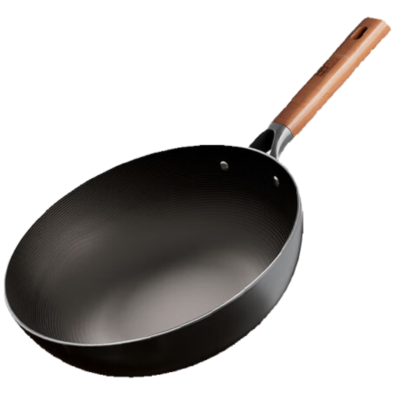 Zhongkang Large Belly Pot [Douyin Style], Iron Wok Deep Nitrogen Non-Coated Pre-Seasoned Small Iron Wok, Suitable for Gas And Open Flame, 26cm