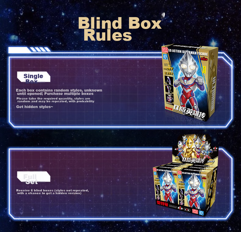 LDCX Ultraman Q Version Hero Transmission Blind Box, Diga Sero Action Figure, Movable Toy, Birthday Gift for Boys 11