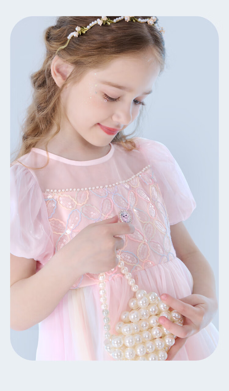 Disney Girls' Dress, Children's Summer Dress, New Elsa Princess Dress, Stylish Puffy Tulle Skirt, 84016 Blue, Size 110 8