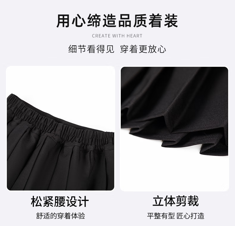 Luomeng Girls' Pleated Skirt, Children's Half Skirt, School Uniform, for Older Children And Elementary Students, Preppy Style Short Skirt, Navy Blue, Size 150 2