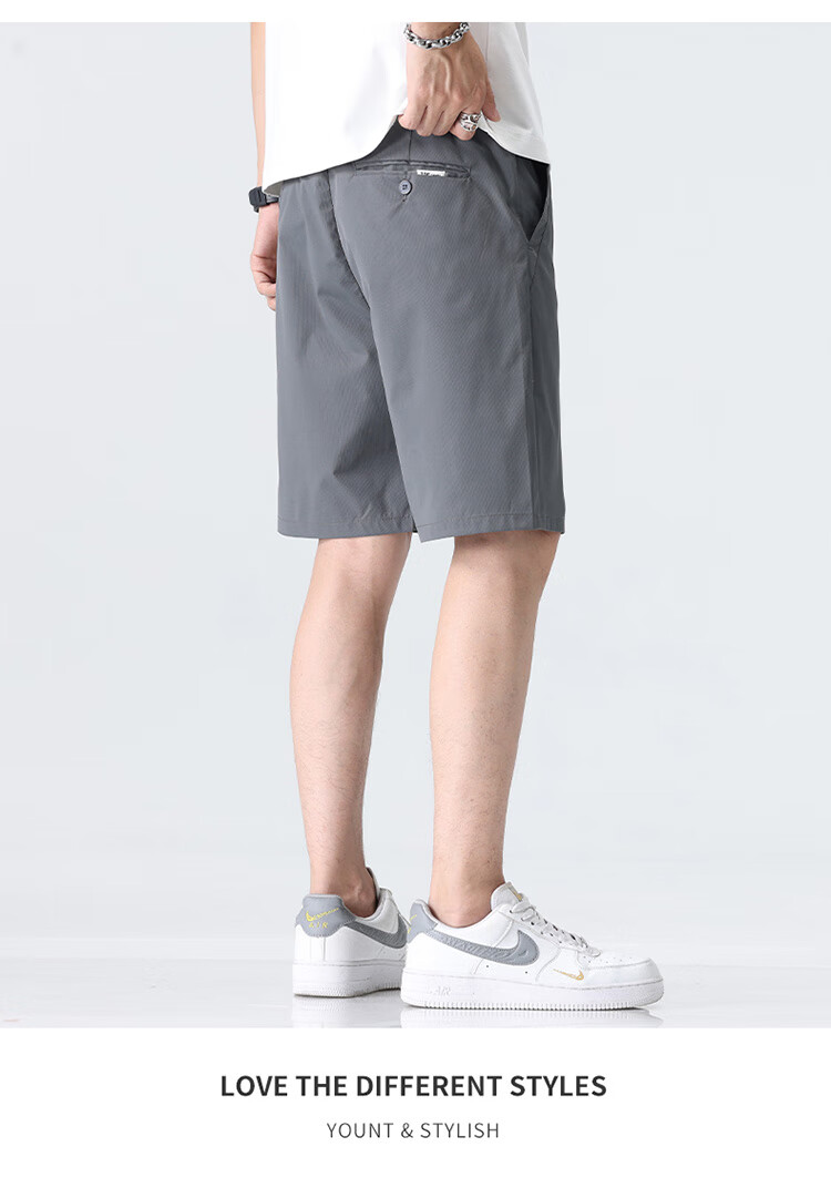 JEEP SPIRIT Men's Summer Shorts Men's Ice Silk Thin High-end Casual Cropped Trousers Sports Outerwear Workwear Pants 5