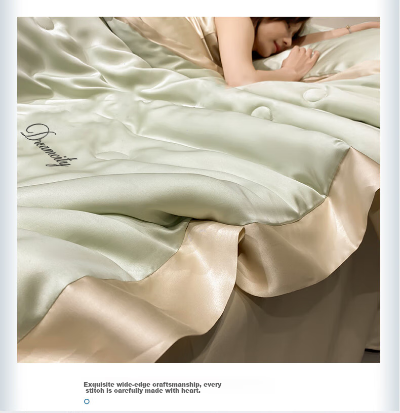 Wuyinliangpin Class A Washable Ice Silk Summer Quilt, Thin Blanket Duvet Double Air Conditioning Quilt, 200*230cm 9