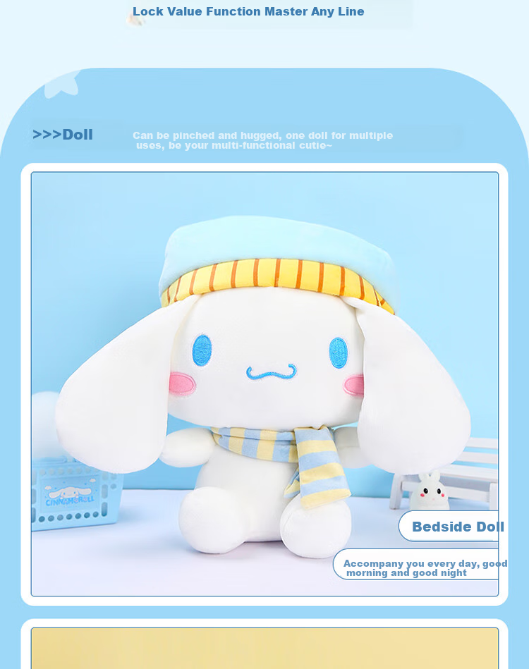 Cinnamoroll Sanrio Plush Pillow Doll New Year Valentine's Day Gift for Girlfriend Birthday Premium Niche 10