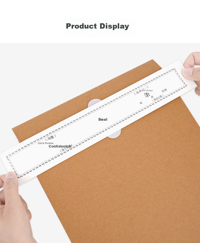 Yuzijian 100 Adhesive File Sealing Strips for Bid Document Bags, Document Folders, No Glue Required Sealing Strips 297*50mm 2604 5