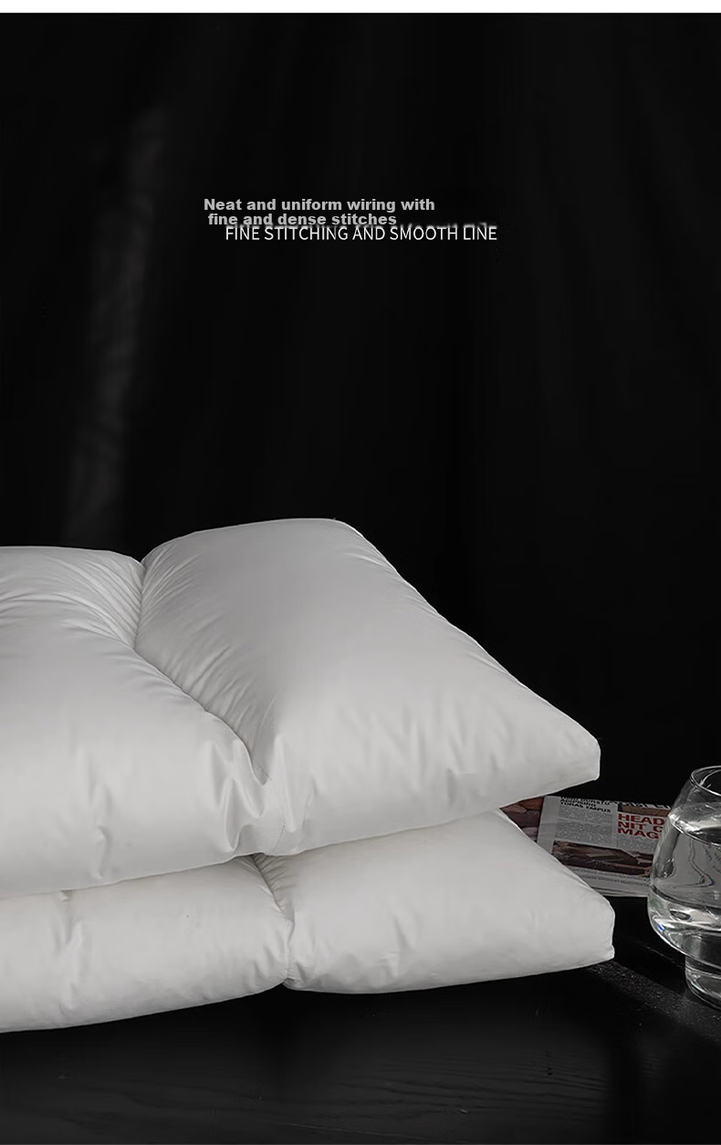 SIDANDA Pillow Core, 95% Goose Down Pillow, Side Sleeping Pillow, Feather Pillow, Half-Side Lying Pillow, Double-Layer Support Structure, Medium Pillow 14