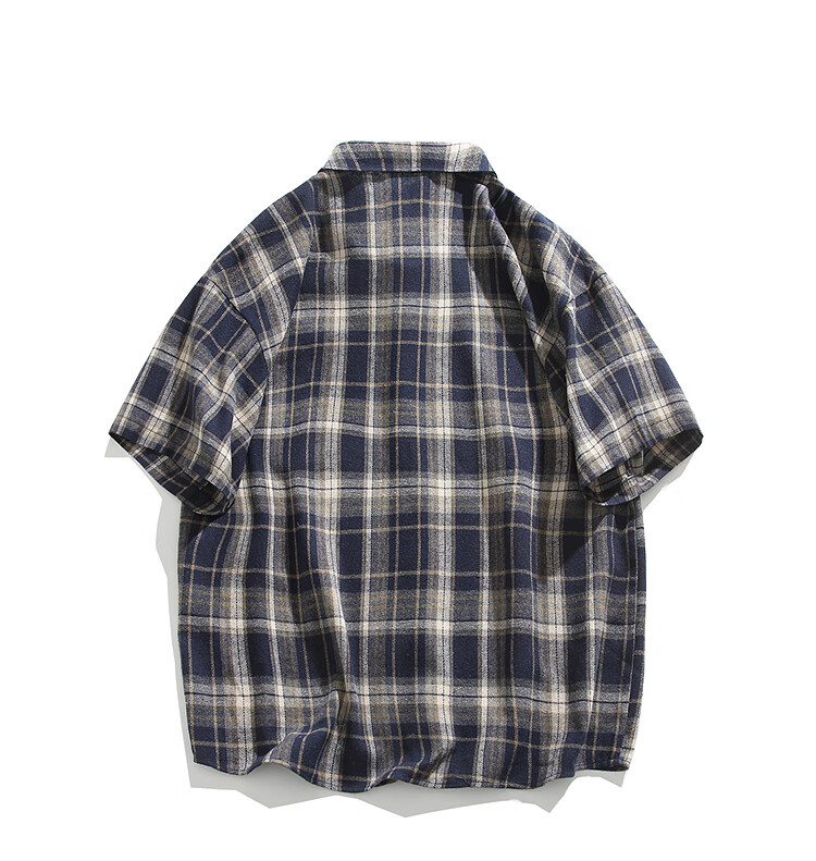 CLOR American-Style Casual Retro Loose Shirt, Spring And Summer Plaid Trendy Short-Sleeve Jacket, CLCX06 Black XL 7