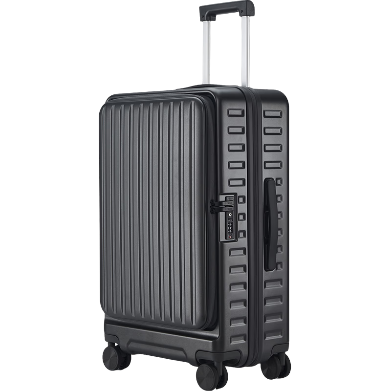 KALA·Y Luggage 20-Inch Carry-On Suitcase with Front Opening, Expandable Travel Case for Men's Business Trips, Side-Opening Trolley Case