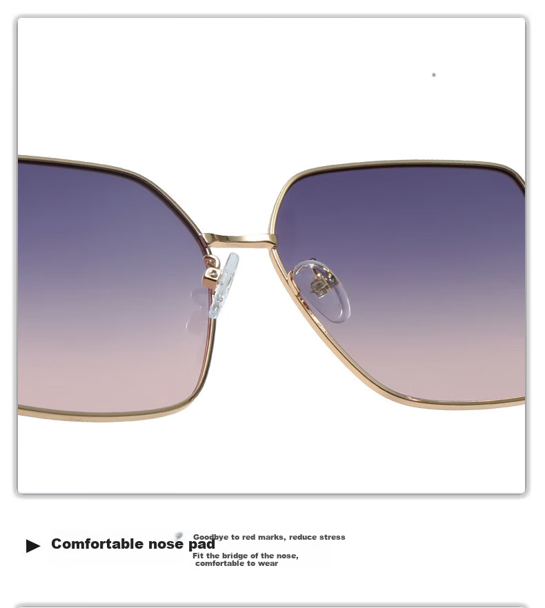 Mushe Fashion Women's Polarized Sunglasses UV400 Anti-Ultraviolet Street Photography Sunglasses Large Frame Korean Style Trendy Sun Protection Goggles 8