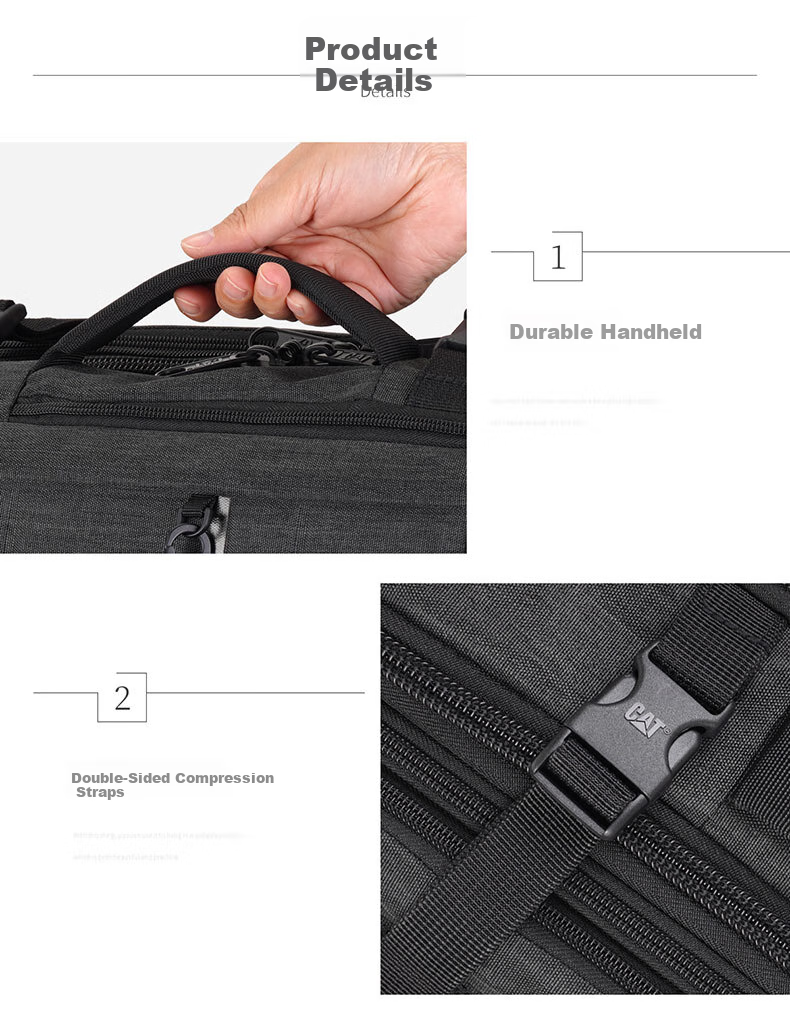CAT Backpack, 15.6-Inch Laptop Bag, Business Backpack, Travel Bag, Large Capacity Expandable, Simple Gift, Black, 84503 13