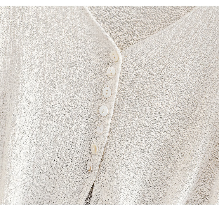 Tachi Tencel Linen Cardigan for Women, Spring 2026 Collection, Long-Sleeved Lightweight Breathable Knitted Air Conditioning Shirt Top 10