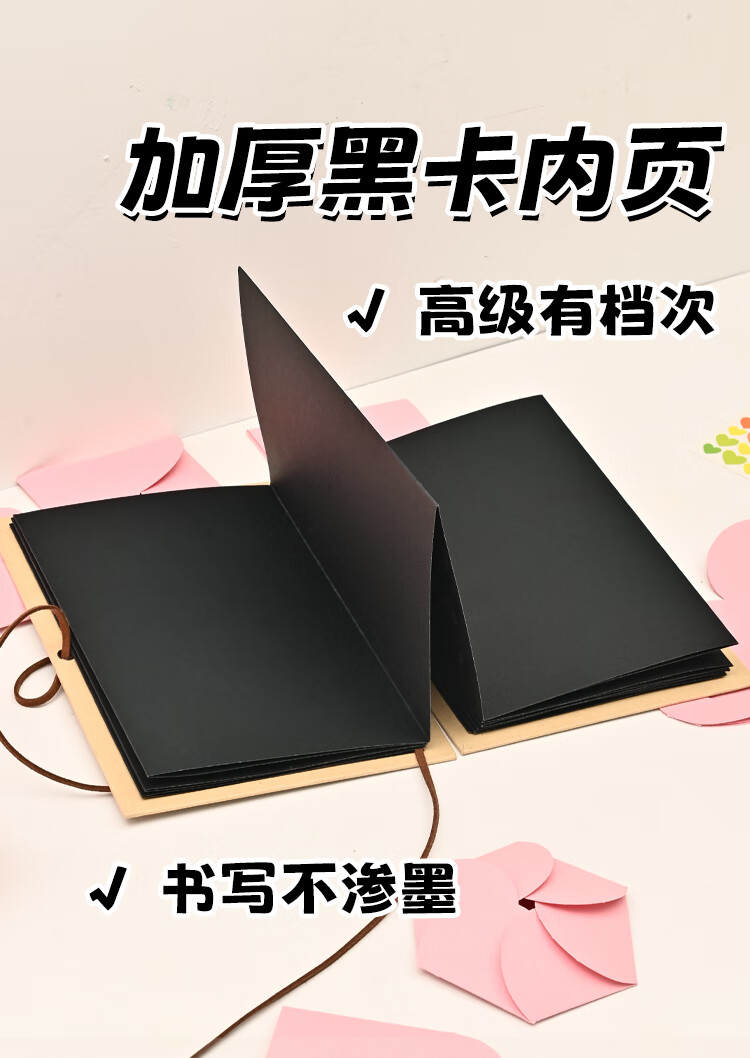 NVV Accordion Photo Album DIY Memory Book 3D Scrapbook Sixth Grade Growth Commemorative Album Foldable Sticky Mechanism Card Photo Album Birthday Gift for Boyfriend Girlfriend Valentine's Day Qixi Fes 1