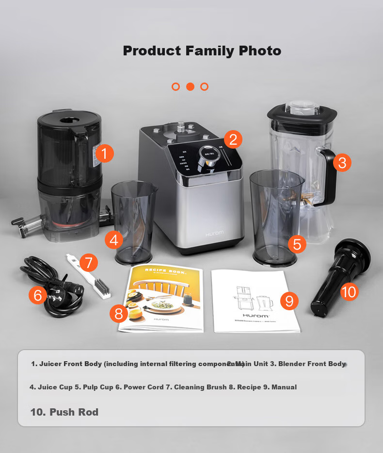 HUROM Blender And Juicer Two-In Korean Imported Multifunctional Blender Food Processor Soy Milk Maker Juicer M100-SBIA05 14