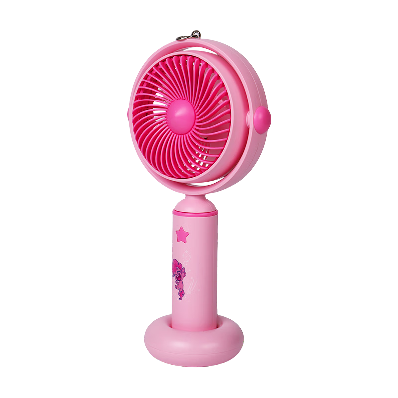Olivin Mini Desk Fan Portable Handheld USB Rechargeable Low Noise 3-Speed with Base Pink My Little Pony Office Dormitory