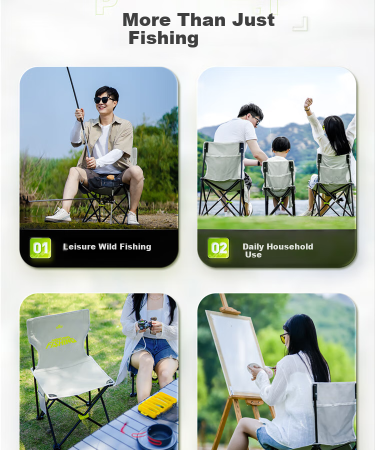 Handing Fishing Chair, Lightweight Outdoor Folding Chair, Fishing Camping Backrest, Multifunctional Portable Fishing Chair [Medium Size] 7