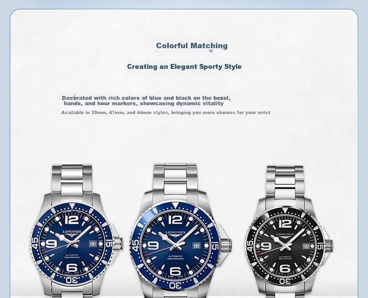 LONGINES Swiss Watch, Conquest Diving Series, Men's Steel Strap Mechanical Watch L37414566 6