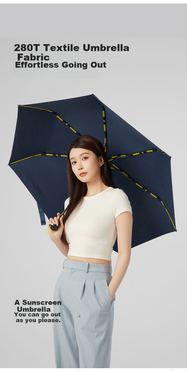 OBSU Dual Fiber Chopsticks Three-Fold Sunshade Umbrella Deep Space Black Dual Fiber Sunshade Umbrella 14