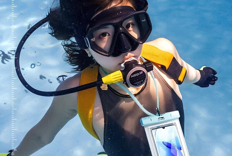 LI-NING Waterproof Touchscreen Phone Pouch Swimming Dustproof Protective Underwater Shooting Case 12