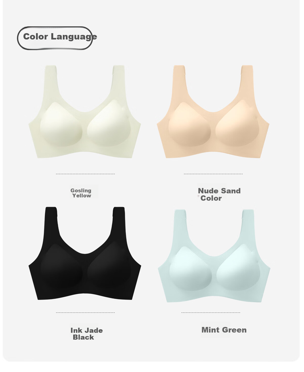 361° Seamless Bra for Women, 2025 New Style, Push-Up for Small Breasts, Side Support, Invisible, Anti-Sagging Brassiere, Ink Black 29