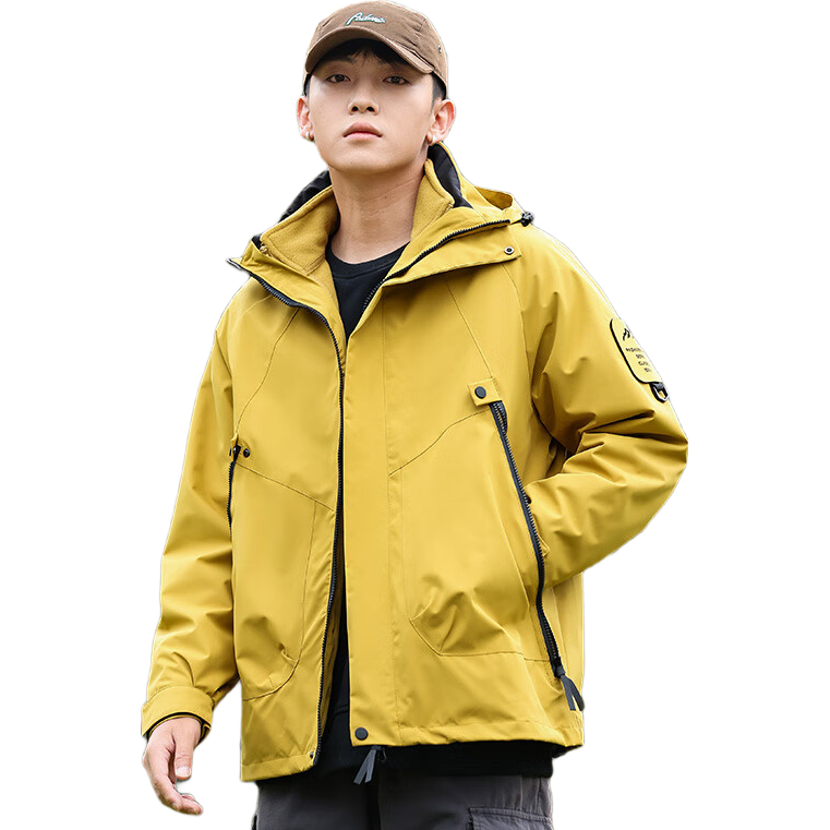 Jeanswest Three-In Jacket for Men, Spring And Autumn Outdoor Sports Detachable Coat, Warm Inner Fleece Jacket