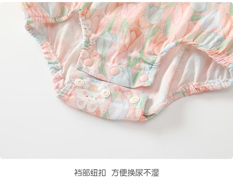 VOONLIE Baby Clothes Summer Thin Newborn Onesie Girl Baby Romper Full Moon Hundred Days Triangle Bodysuit Summer 7