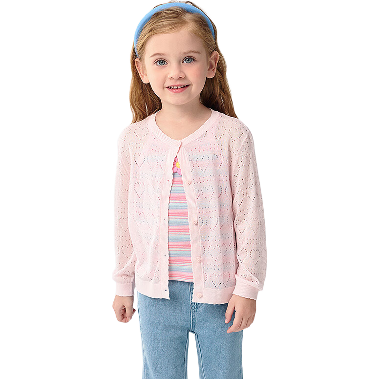 BALABALA Girls' Knit Cardigan Sweater Children's Top Summer 2025 Air-Conditioned Shirt 208225103001