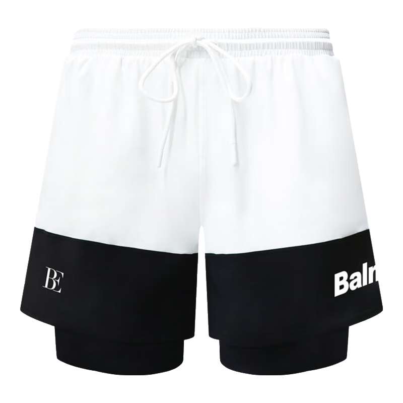 BALNEAIRE Fashion Men's Quick-Dry Hydrophobic Swim Trunks Double-Layer Water-Land Beach and Hot Spring Shorts 50433 L