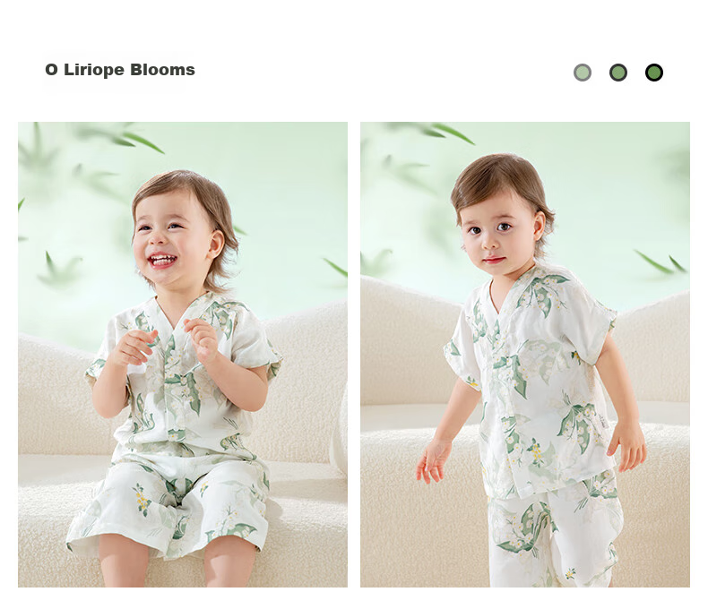 Beitaisi Children's Pajamas, Girls And Boys Summer Thin Breathable Home Wear Set, Baby Parent-Child Sleepwear Short Sleeve 20