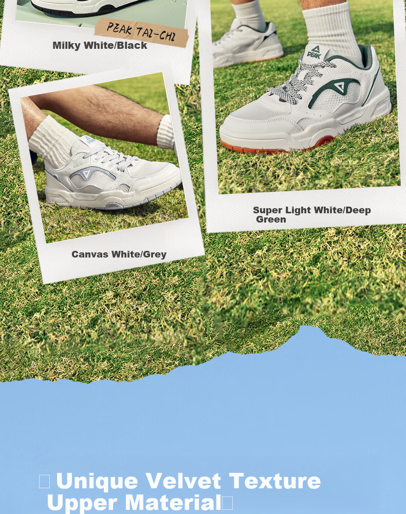 PEAK Taiji White Sneakers for Men, Summer Wear-Resistant Height-Increasing Mesh Shoes, Soft-Soled Running Sports Casual Shoes DB520117 4