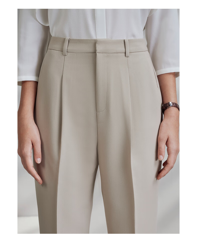 G2000 Multi-Dimensional Elastic/Tapered Pants/Mall-Matching Women's Clothing for Spring And Summer, Comfortable Versatile Casual Pants, Gray-Brown, Size 38 7