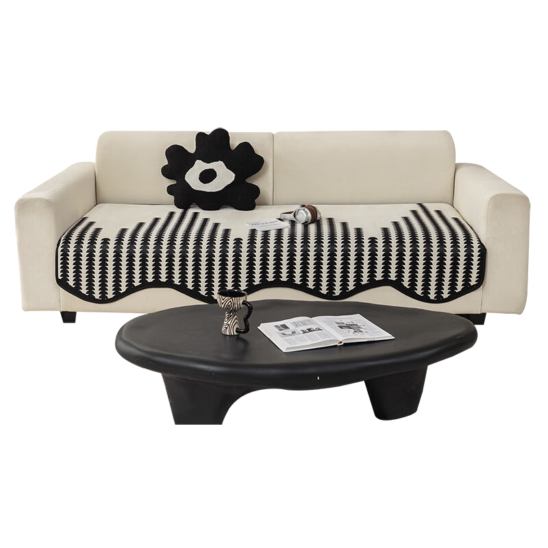 Jingxun Chenille Sofa Cushion, Irregular Shape, All-Season Universal Sofa Cover, Non-Slip Straight Sofa Seat Pad, Fresh Style, 90*280