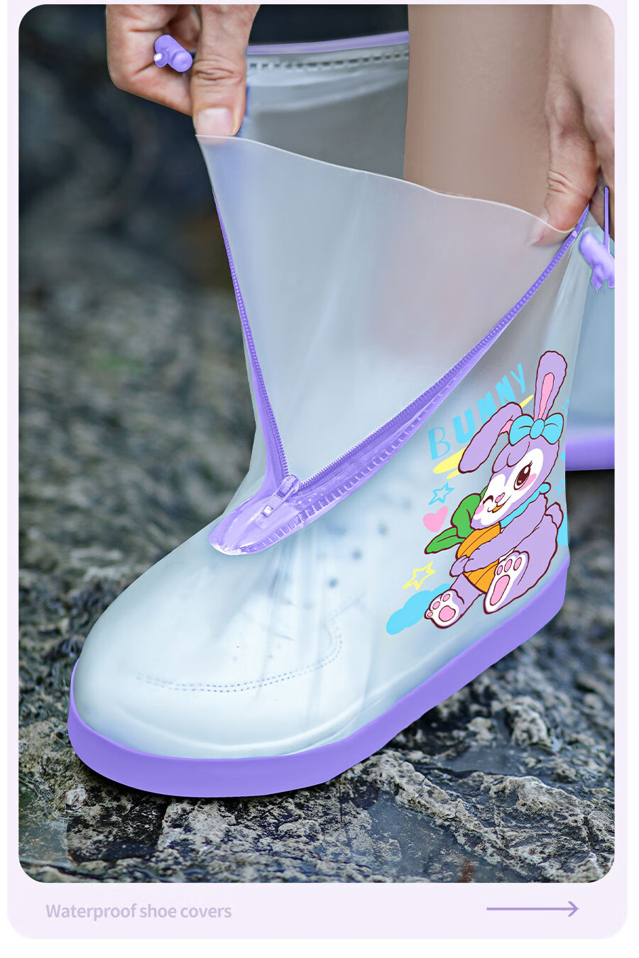 Zhengyu Kids Waterproof Rain Shoe Covers Non-slip Durable Water Shoes Rain Boots for Boys and Girls Toddlers Kindergarten Children Shoe Covers 7