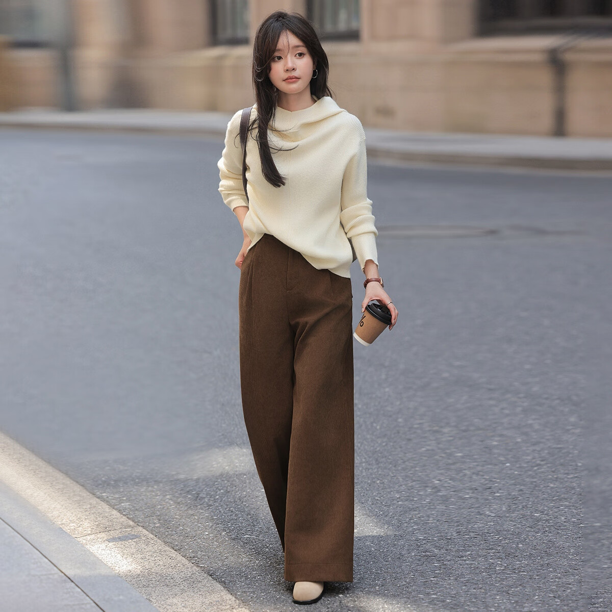 Mt [Casual Style Wide-Leg Pants] Autumn Corduroy Wide-Leg Casual Trousers for Wome
