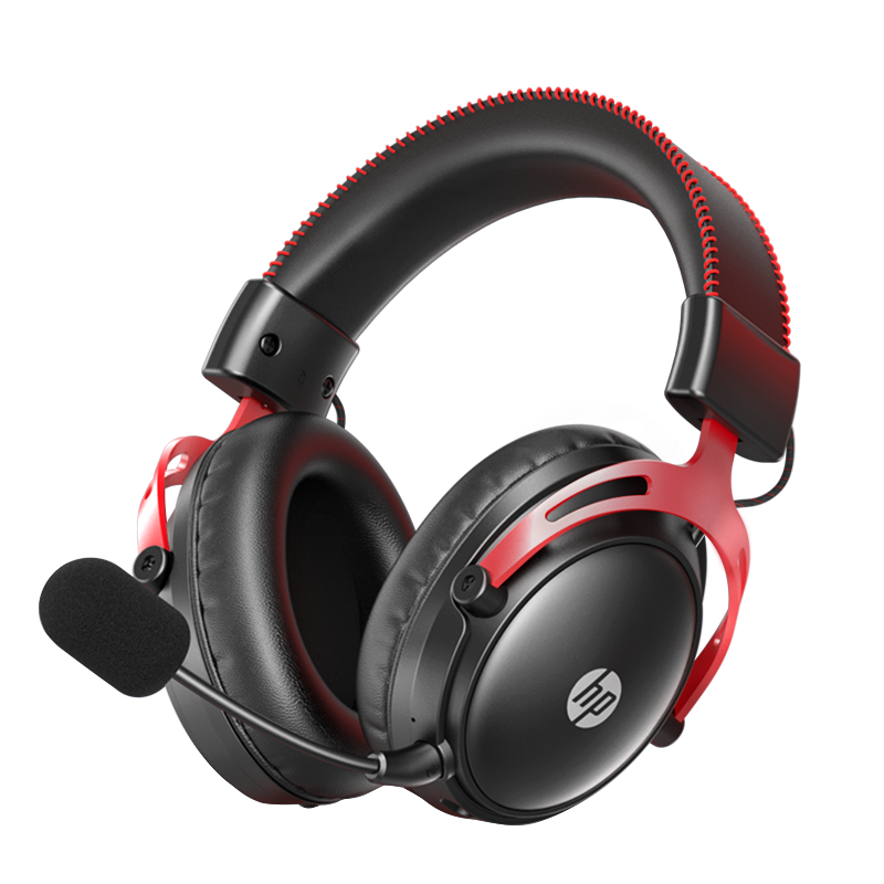 HP GH20Pro Wireless Gaming Headset, Over-Ear, 7.1 Surround Sound, E-Sports, PUBG, Delta FPS Gaming, Sound Positioning, Suitable for Dark Souls, Wireless Version, Black And Red