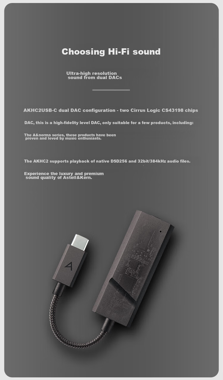 Iriver Astell&Kern AK HC2 Decoding Headphone Amplifier Cable, 4.4mm HIFI Balanced, for Apple And Android Phones, Computers, Portable Small Tail, Deep Silver Color, Gift World Cup 3