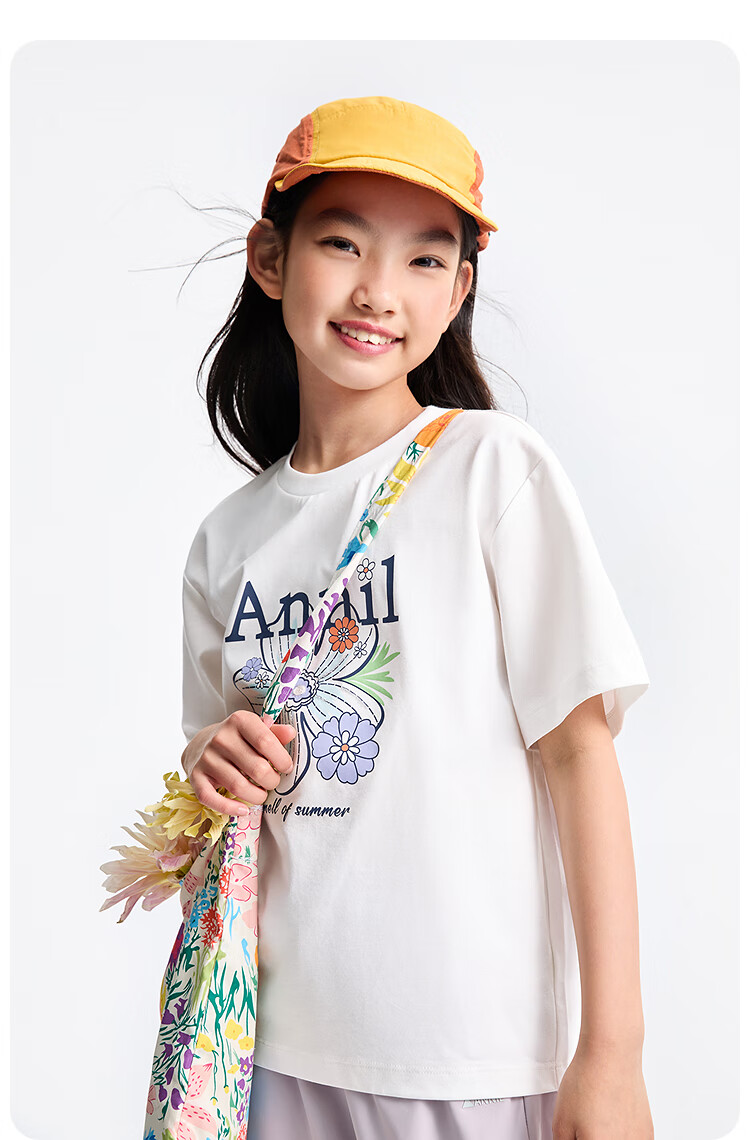 Annil Girls' Round Neck Short-Sleeve T-Shirt, 2025 Summer New Style, Breathable And Fashionable 6