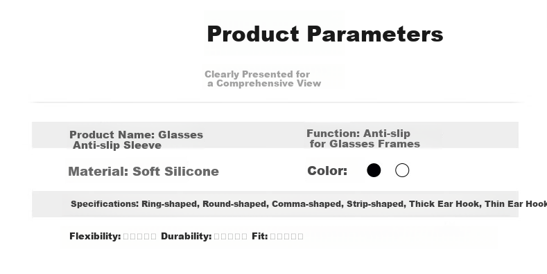 SooGree Eyeglass Temple Anti-Slip Silicone Ear Hooks, Replacement Accessories for Glasses, Anti-Drop Ear Support Fixing Device 3