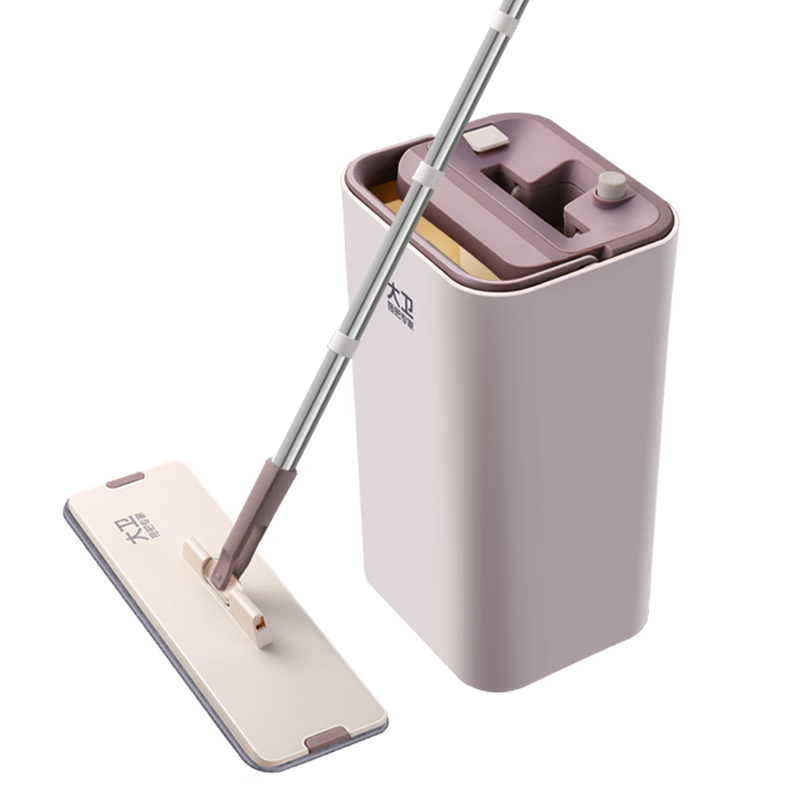 Dawei Flat Mop, 36cm, with Two Cloth Strips And Bucket, No Hand Washing Required, Thickened Mop, Suitable for Both Dry And Wet Use, Squeegee Z9