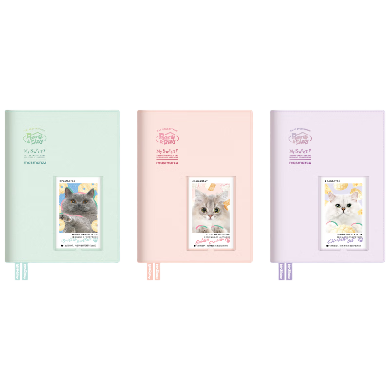 MASMARCU Morning Light Stationery All Cat A5 Softcover Hardcover Notebook Planner High-Quality Diary 96 Pages Purple QJ001677 Exam Essential